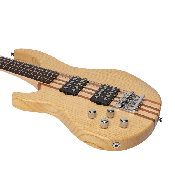 Tokai 'Legacy Series' Left Handed Ash Neck-Through Contemporary Electric Bass Guitar (Natural Satin)-TL-CTNB3L-NST